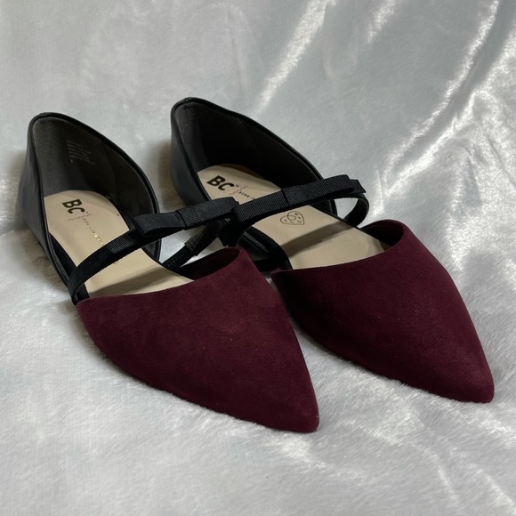 BC Footwear Woman’s Vegan D’Orsay Ribbon Pointed Slip on Flats - Picture 11 of 16